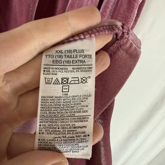 Old Navy Dress Girls XXL 18 Plus Velvet Pink Short Sleeve Round Neck Stretch - Picture 6 of 9